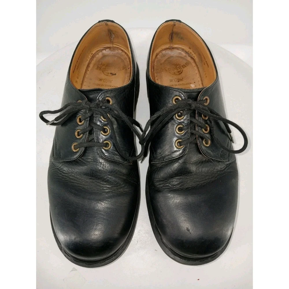 Vintage Dr Martens Shoes Mens US 10 Black Leather Oxfords England  C131